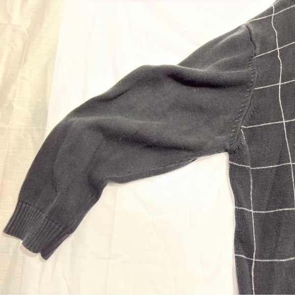 Vintage Austin Reed London Men's Navy Blue Geometric 1/4 Zip Sweater 2XL - Picture 8 of 14